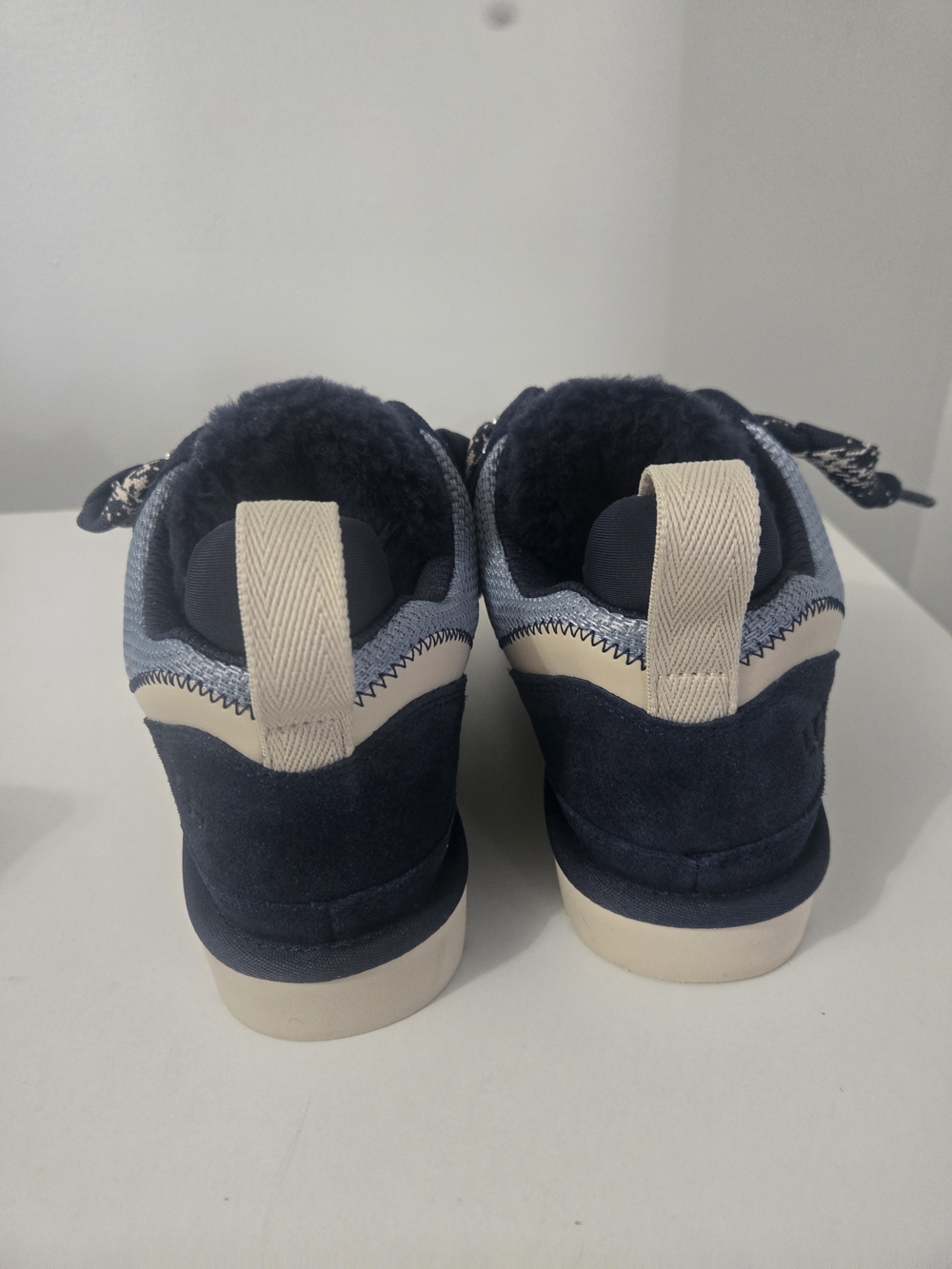 Rare! UGG Lowmel Dark Indigo & Sea Salt Plush Sneakers – Women’s 8 - Picture 4 of 9